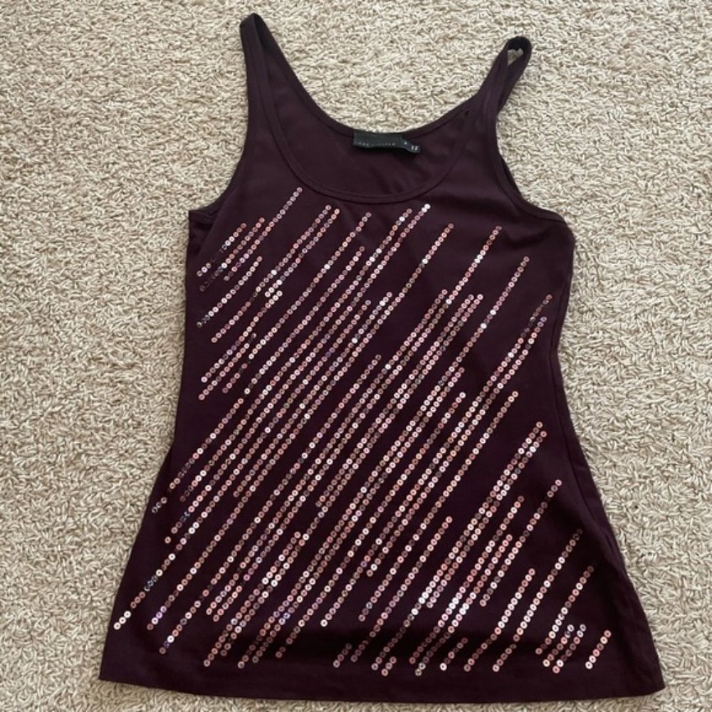THE LIMITED Burgundy Sequin Tank top